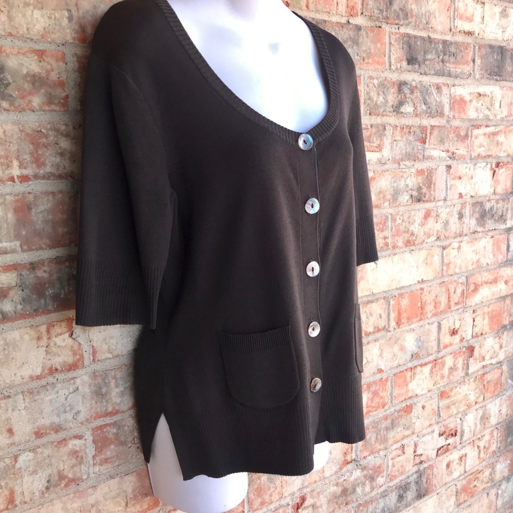 { CHICO’S } Brown Button-up Sweater Cardigan Sm